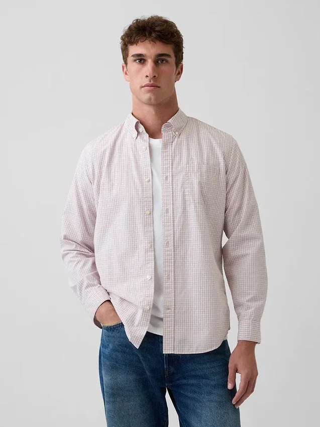 Camicia classica in popeline di cotone biologico