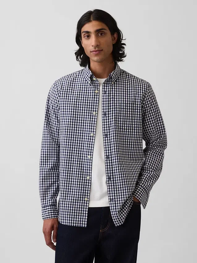 Camicia classica in popeline di cotone biologico