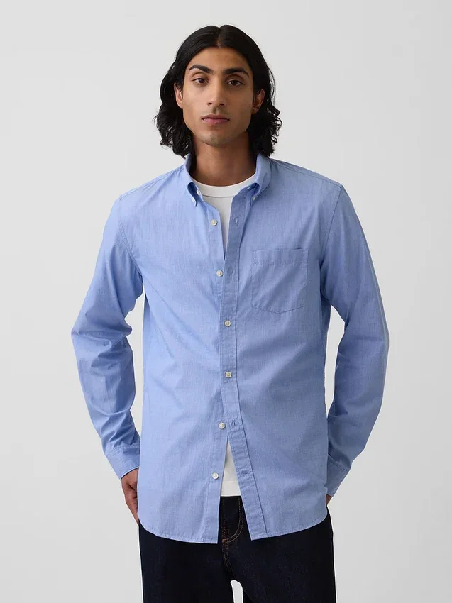 Camicia classica in popeline di cotone biologico