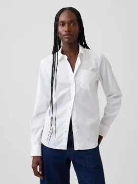 Camicia classica in popeline di cotone biologico