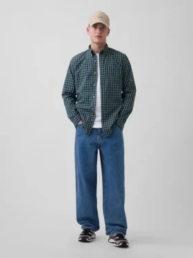 Camicia classica in popeline di cotone biologico