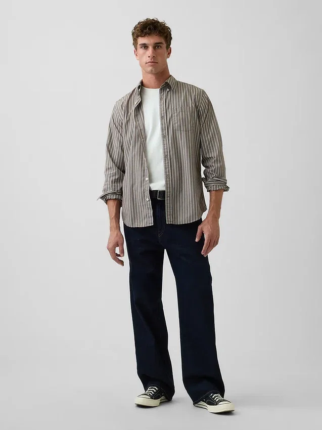 Camicia classica in popeline di cotone biologico