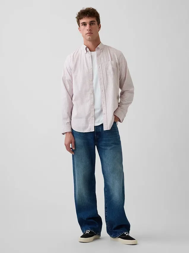 Camicia classica in popeline di cotone biologico