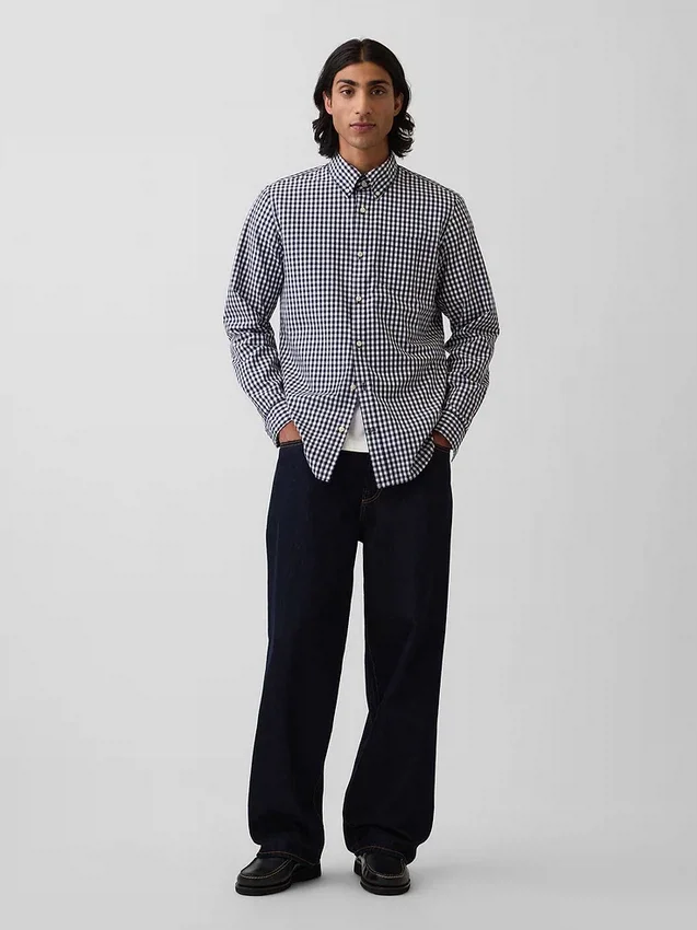 Camicia classica in popeline di cotone biologico