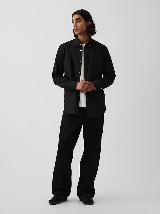 Camicia classica in popeline di cotone biologico