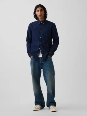 Camicia classica in popeline di cotone biologico