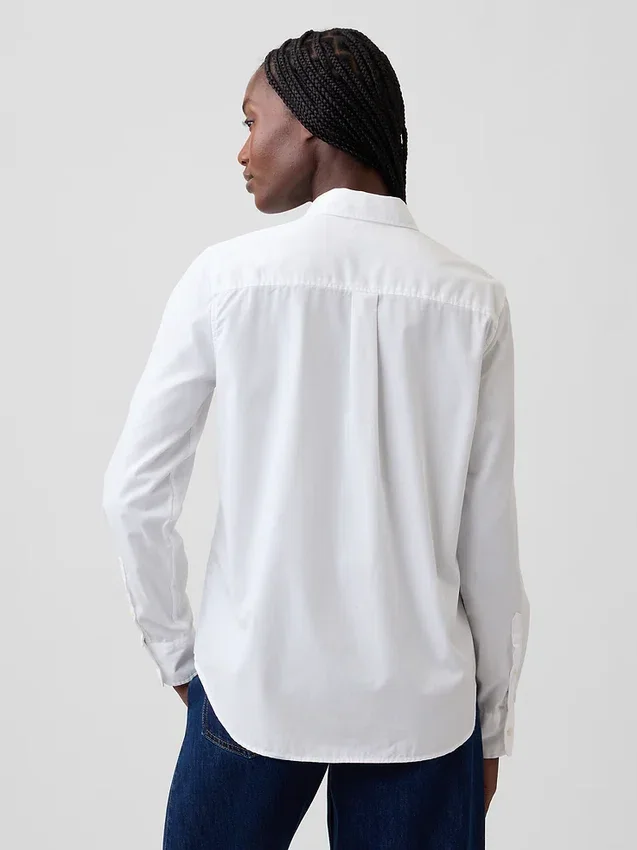 Camicia classica in popeline di cotone biologico