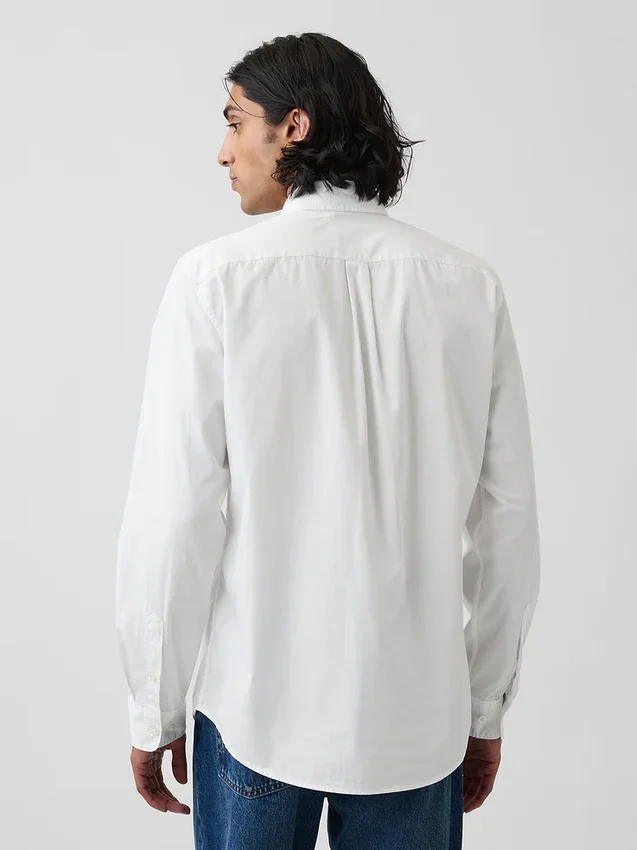 Camicia classica in popeline di cotone biologico