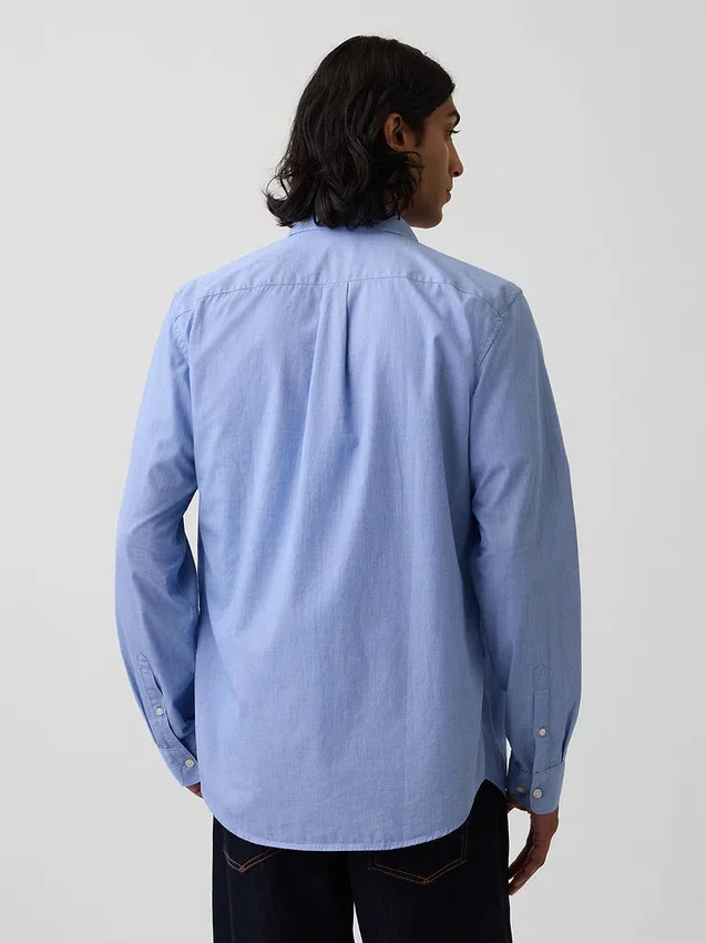 Camicia classica in popeline di cotone biologico