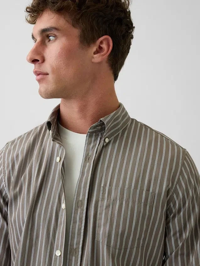 Camicia classica in popeline di cotone biologico