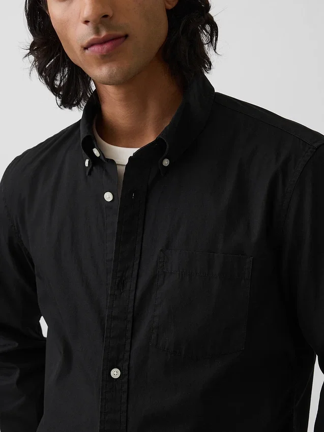 Camicia classica in popeline di cotone biologico