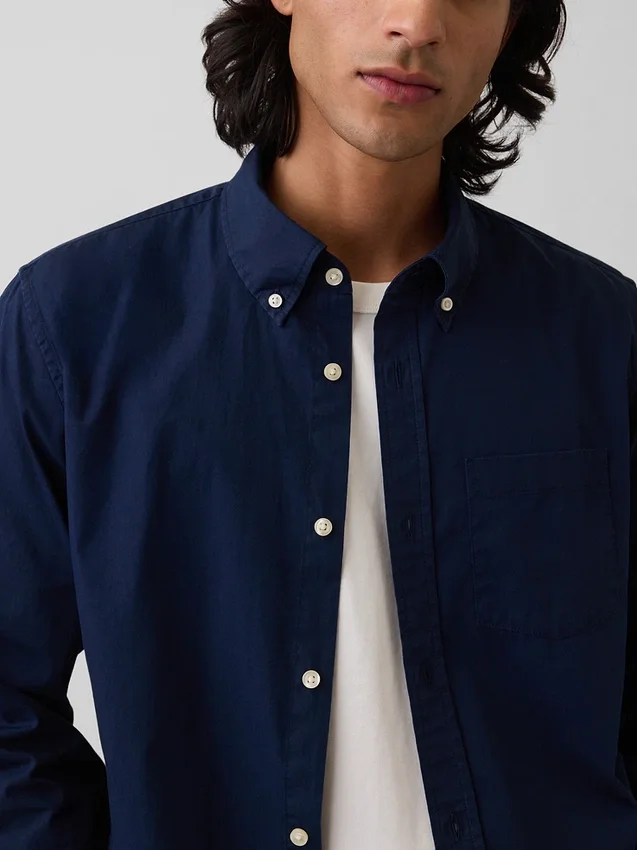 Camicia classica in popeline di cotone biologico
