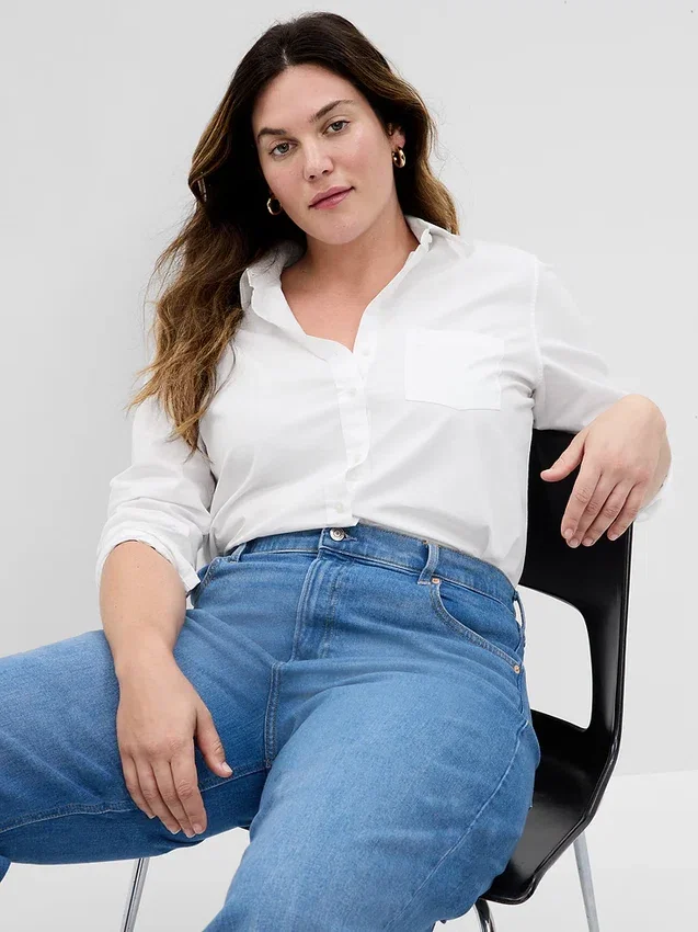 Camicia classica in popeline di cotone biologico