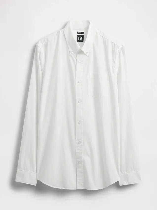 Camicia classica in popeline di cotone biologico