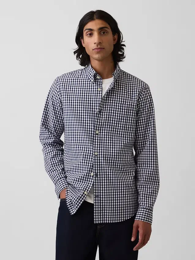 Camicia classica in popeline di cotone biologico