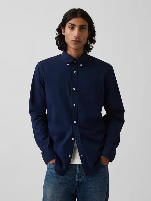 Camicia classica in popeline di cotone biologico