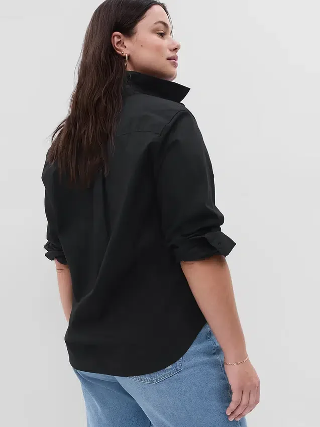 Camicia classica in popeline di cotone biologico