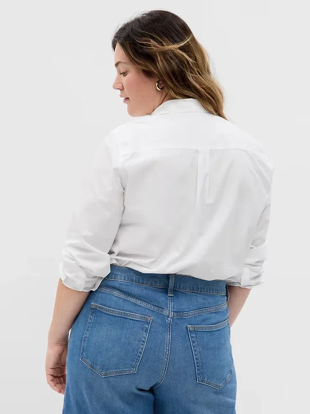 Camicia classica in popeline di cotone biologico