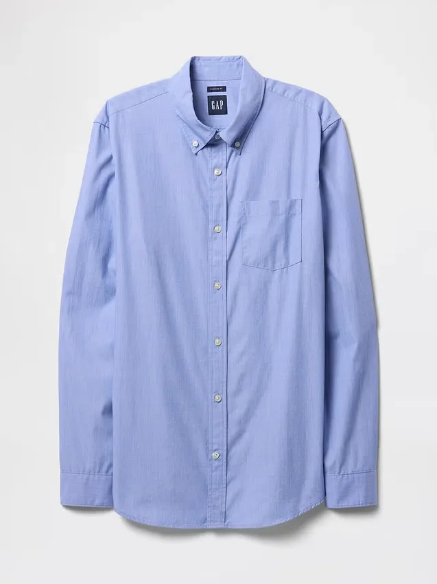 Camicia classica in popeline di cotone biologico