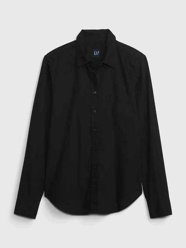 Camicia classica in popeline di cotone biologico