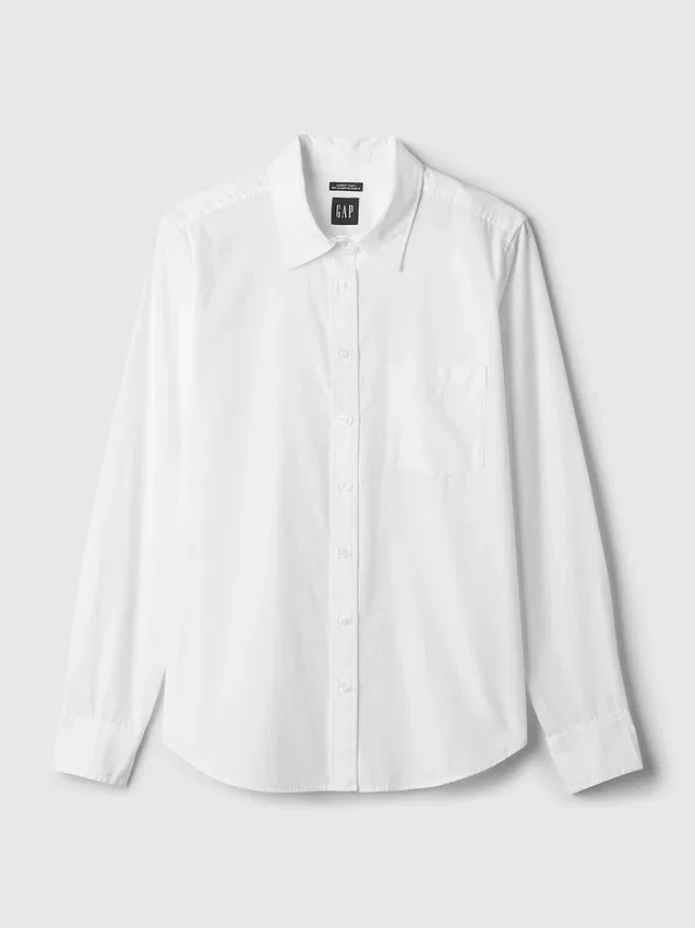 Camicia classica in popeline di cotone biologico