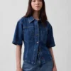 Camicia con tasche in denim ultra morbido