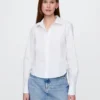 Camicia corta aderente in cotone biologico