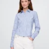 Camicia corta aderente in cotone biologico