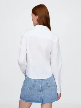 Camicia corta aderente in cotone biologico
