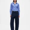 Camicia corta aderente in cotone biologico