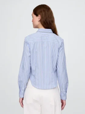 Camicia corta aderente in cotone biologico