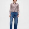 Camicia corta aderente in cotone biologico