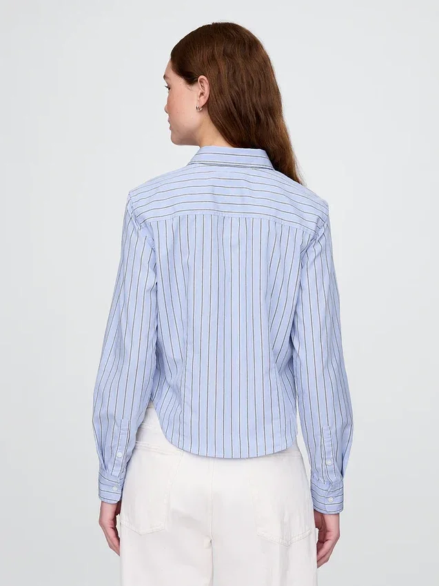 Camicia corta aderente in cotone biologico