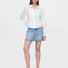 Camicia corta aderente in cotone biologico