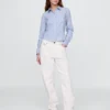 Camicia corta aderente in cotone biologico