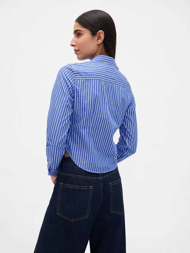 Camicia corta aderente in cotone biologico