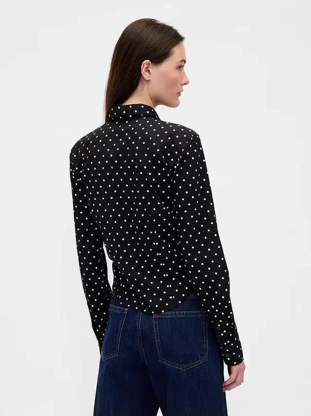 Camicia corta aderente in cotone biologico