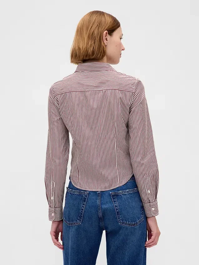 Camicia corta aderente in cotone biologico