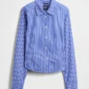Camicia corta aderente in cotone biologico