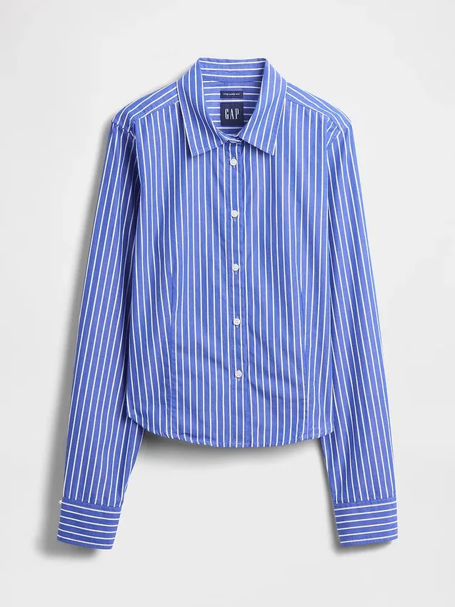 Camicia corta aderente in cotone biologico