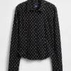 Camicia corta aderente in cotone biologico