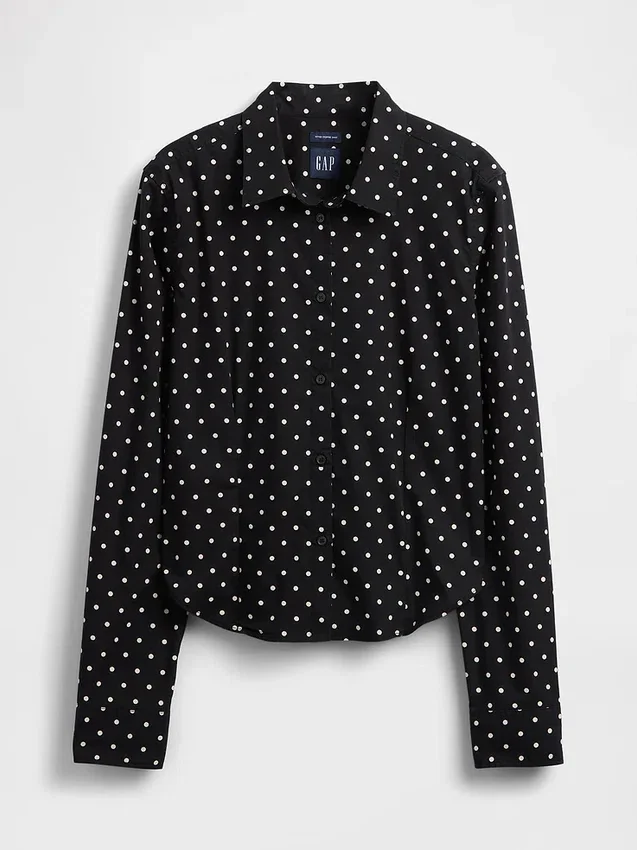 Camicia corta aderente in cotone biologico