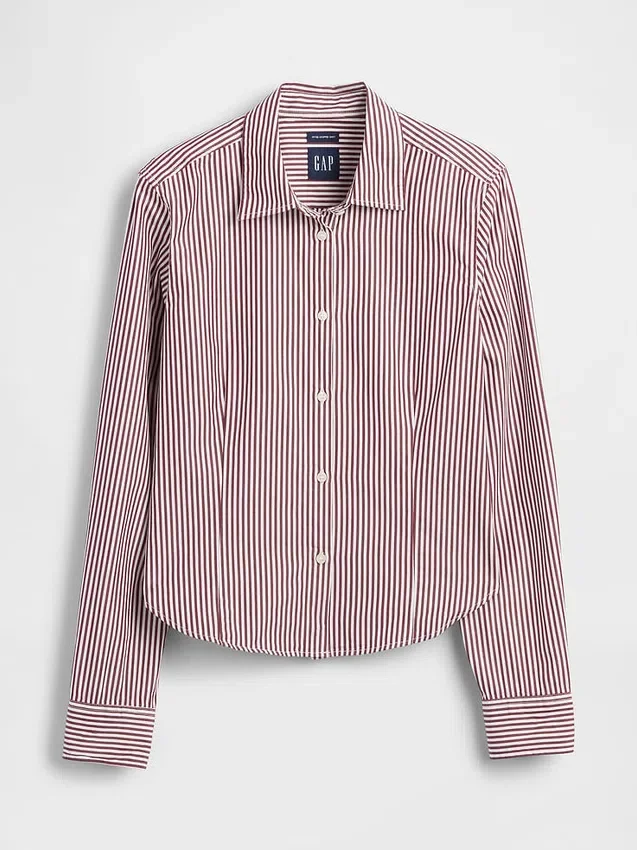 Camicia corta aderente in cotone biologico