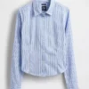 Camicia corta aderente in cotone biologico