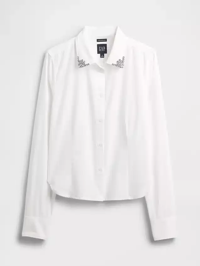 Camicia corta aderente in cotone biologico