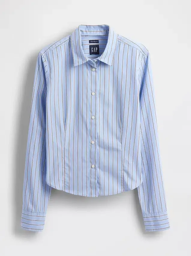 Camicia corta aderente in cotone biologico