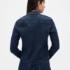 Camicia corta aderente in denim