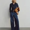 Camicia corta aderente in denim