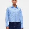 Camicia corta in cotone biologico con orlo dritto