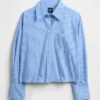 Camicia corta in cotone biologico con orlo dritto